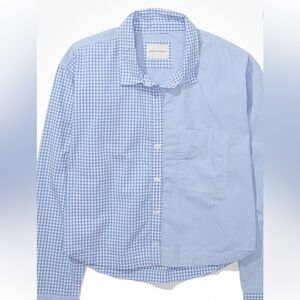 AE Cropped Oxford Button-Up Shirt